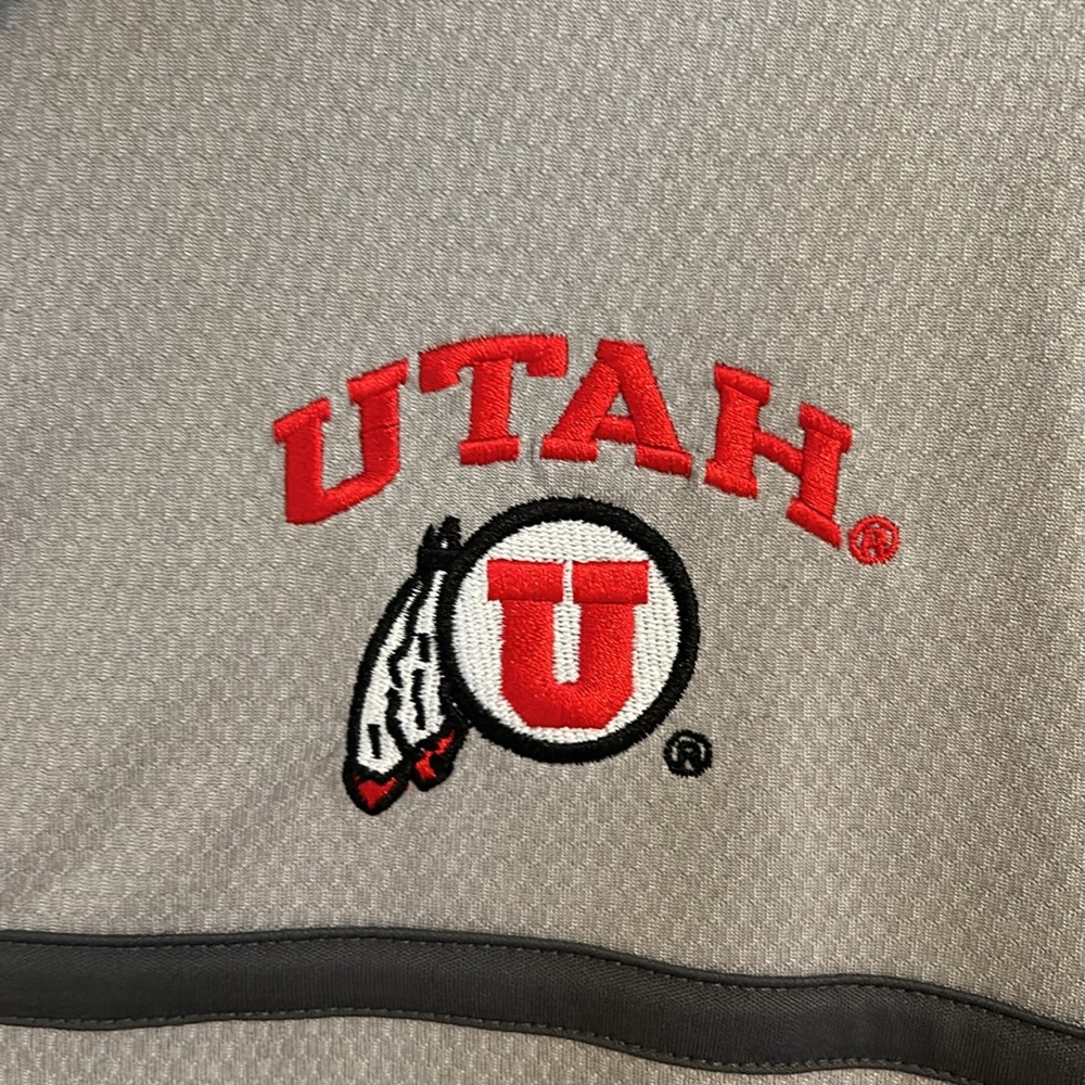 Utah Utes Russell athletic gray button up polo shirt size M - Picture 2 of 6